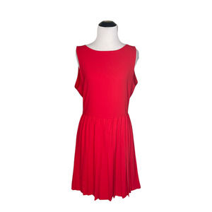 Alice + Olivia Medium Red Sleeveless Shana Dress Pleated Skirt